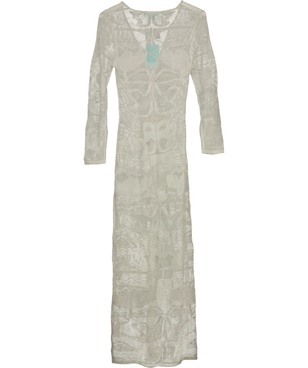 Melissa Odabash silver Lene Long Kaftan, size UK S — back