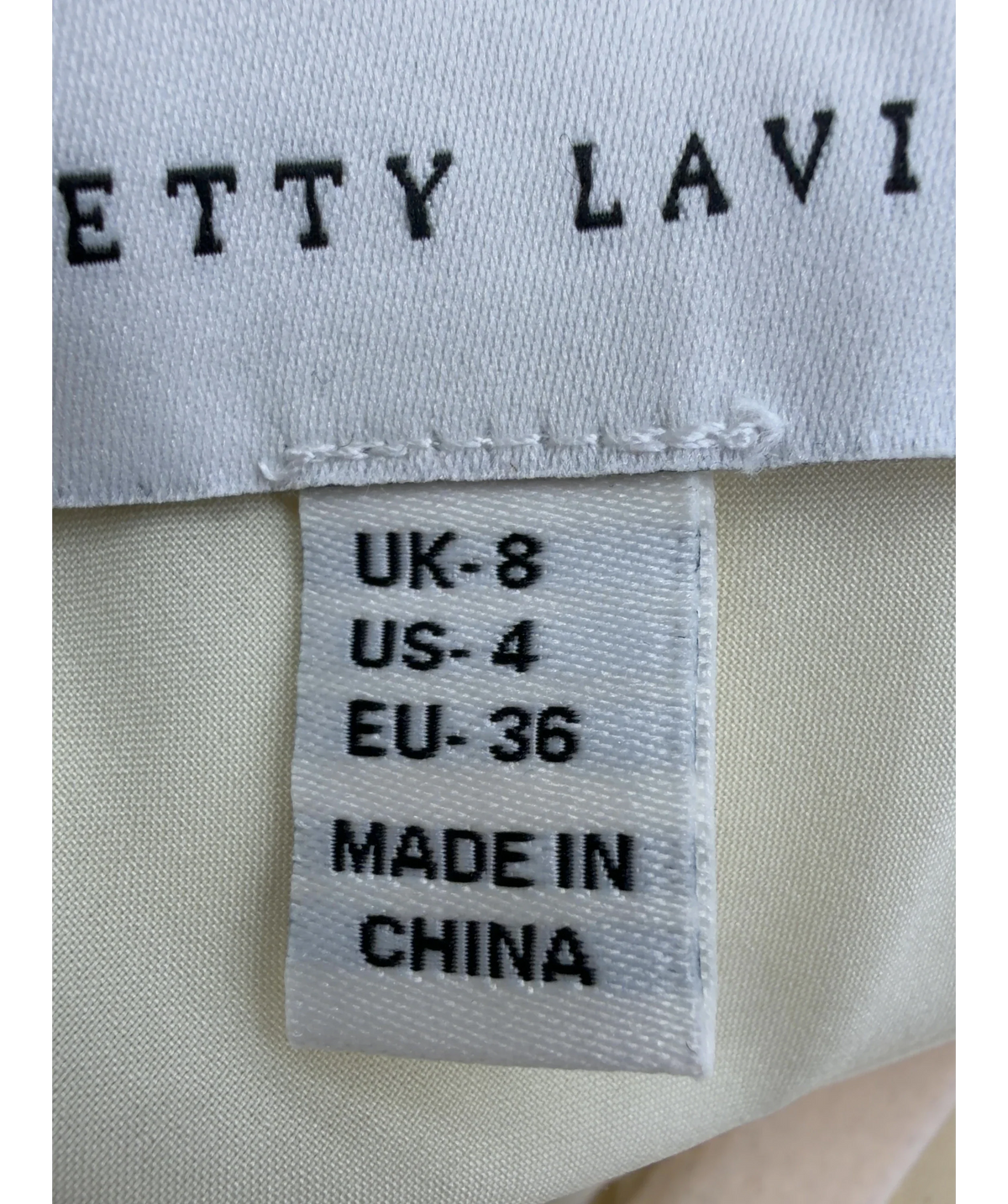 PRETTY LAVISH Yellow Colour, size UK 8 — care label