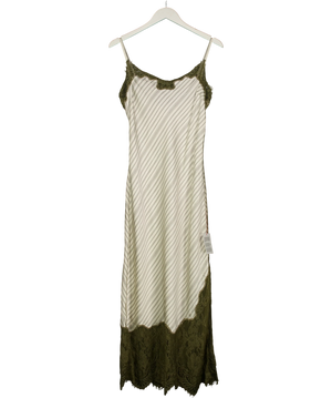 Topshop Cream Green Lace Slip Dress UK 8