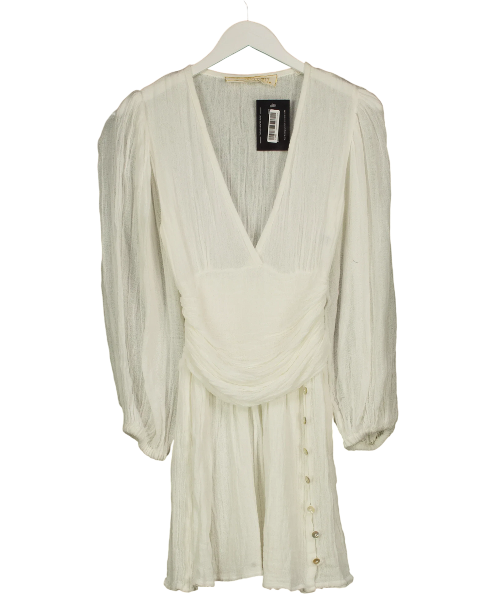 Jen's Pirate Booty White Sau Paulo Mini Dress, size UK XS — front