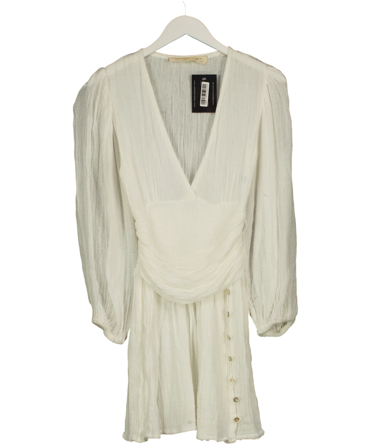 Jen's Pirate Booty White Sau Paulo Mini Dress, size UK XS — front