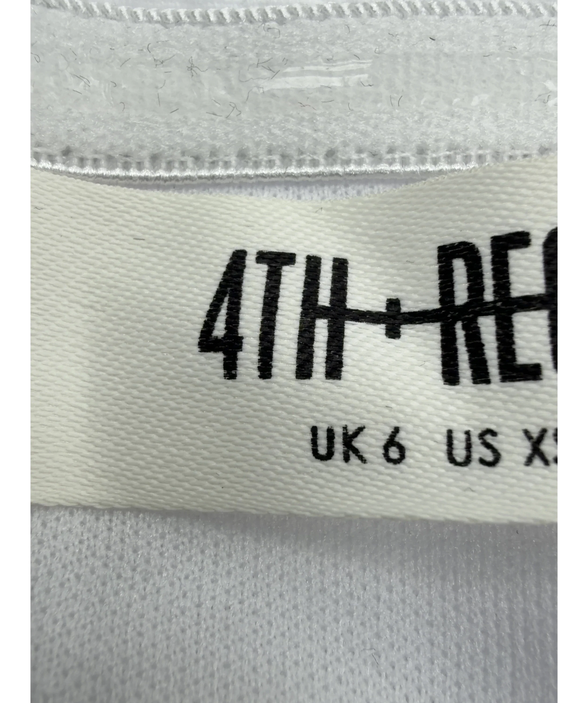 4th & Reckless White White Cotton Poplin Drop Waist Maxi Dress, size UK 6 — care label