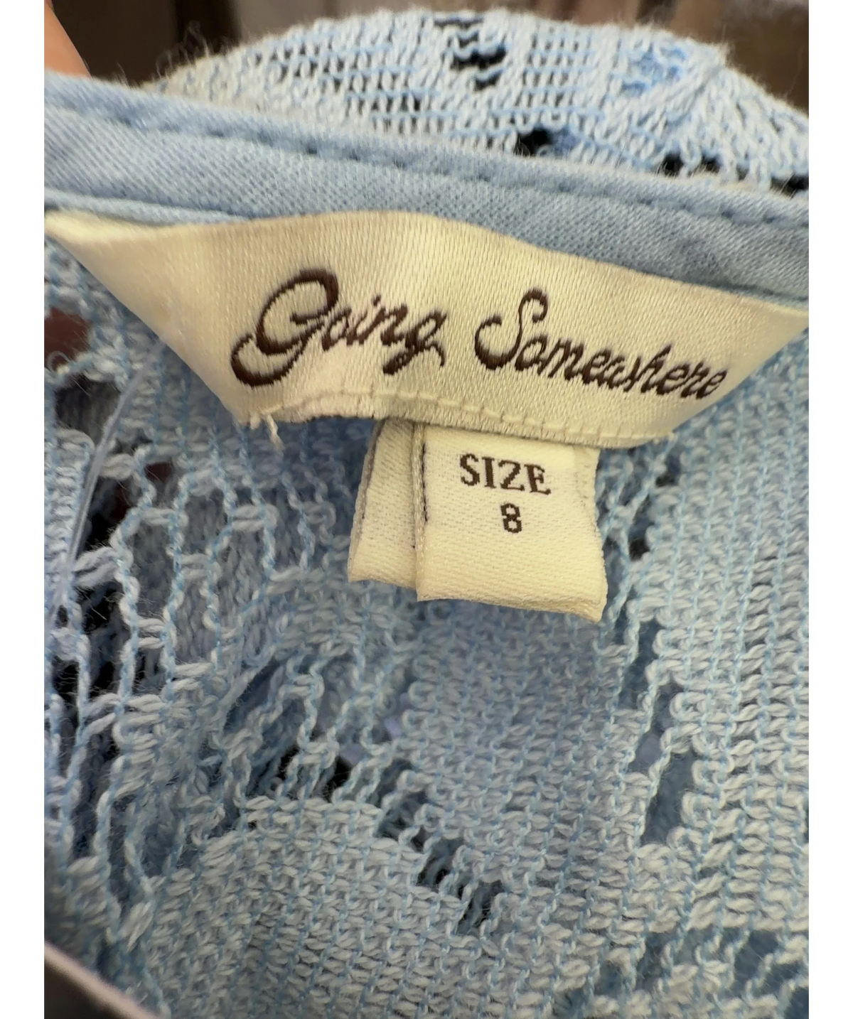 Going Somewhere Blue Colour, size UK 8 — detail