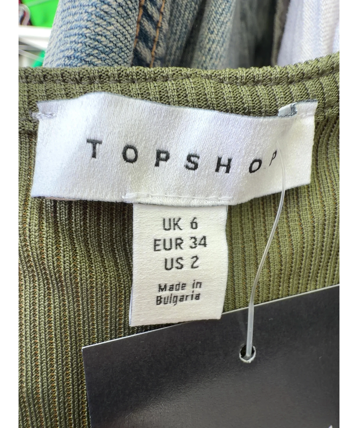 TOPSHOP Green Colour, size UK 6 — detail