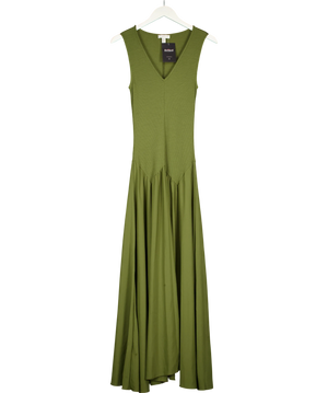 Topshop Green Ribbed Midi Dress UK 6