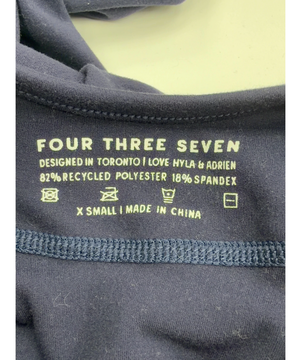 Four Three Seven navy Colour, size UK XS — label