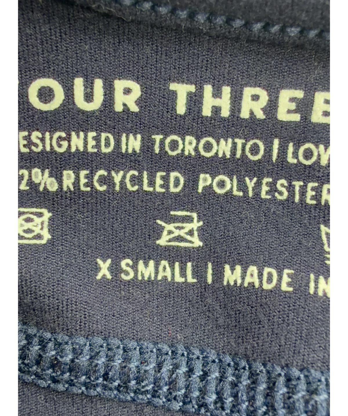 Four Three Seven navy Colour, size UK XS — care label