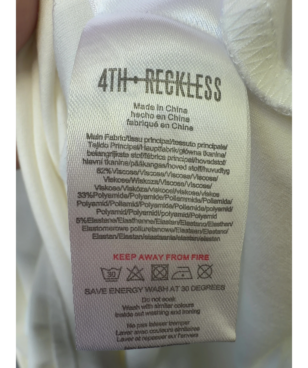 4th + Reckless White knit drop-waist midi/maxi dress, size UK 8 — label