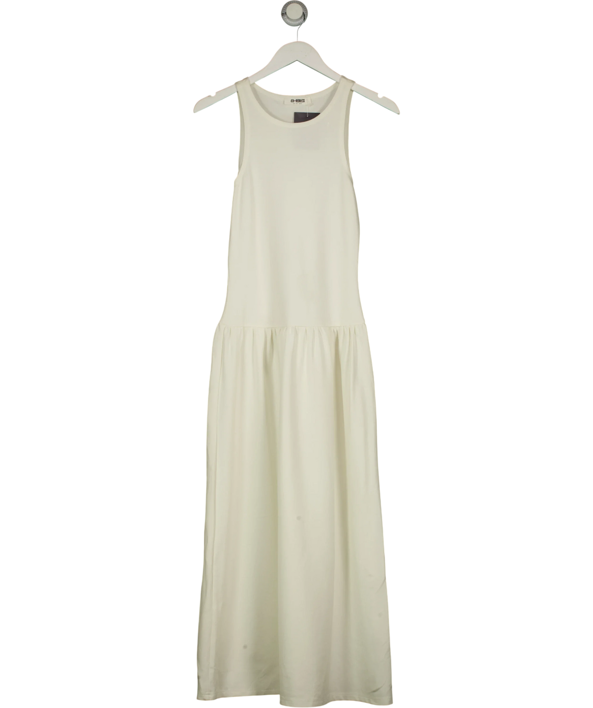 4th + Reckless White knit drop-waist midi/maxi dress, size UK 8 — front