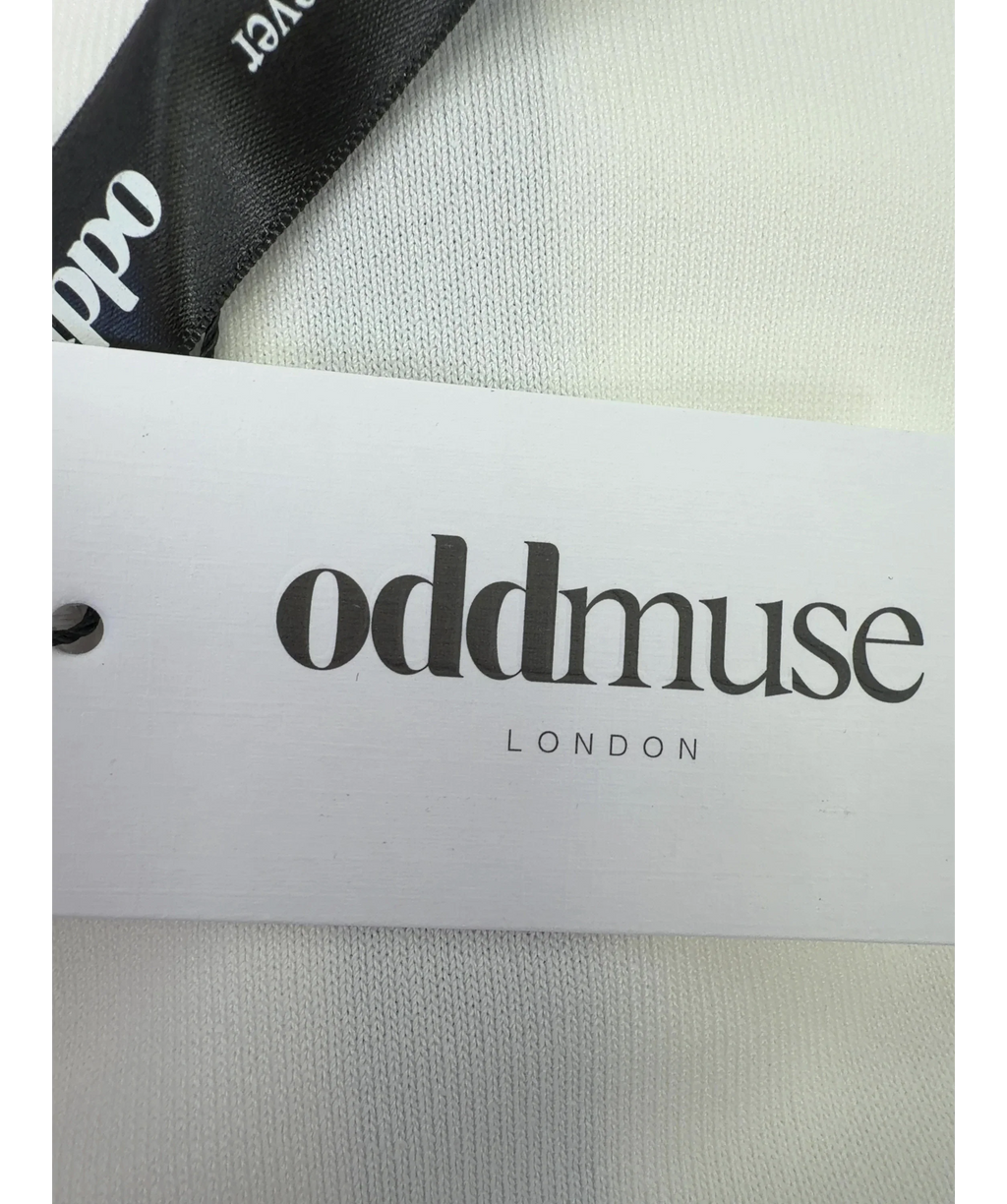 ODD MUSE White Sheer High Neck Maxi Dress, size UK XS — detail