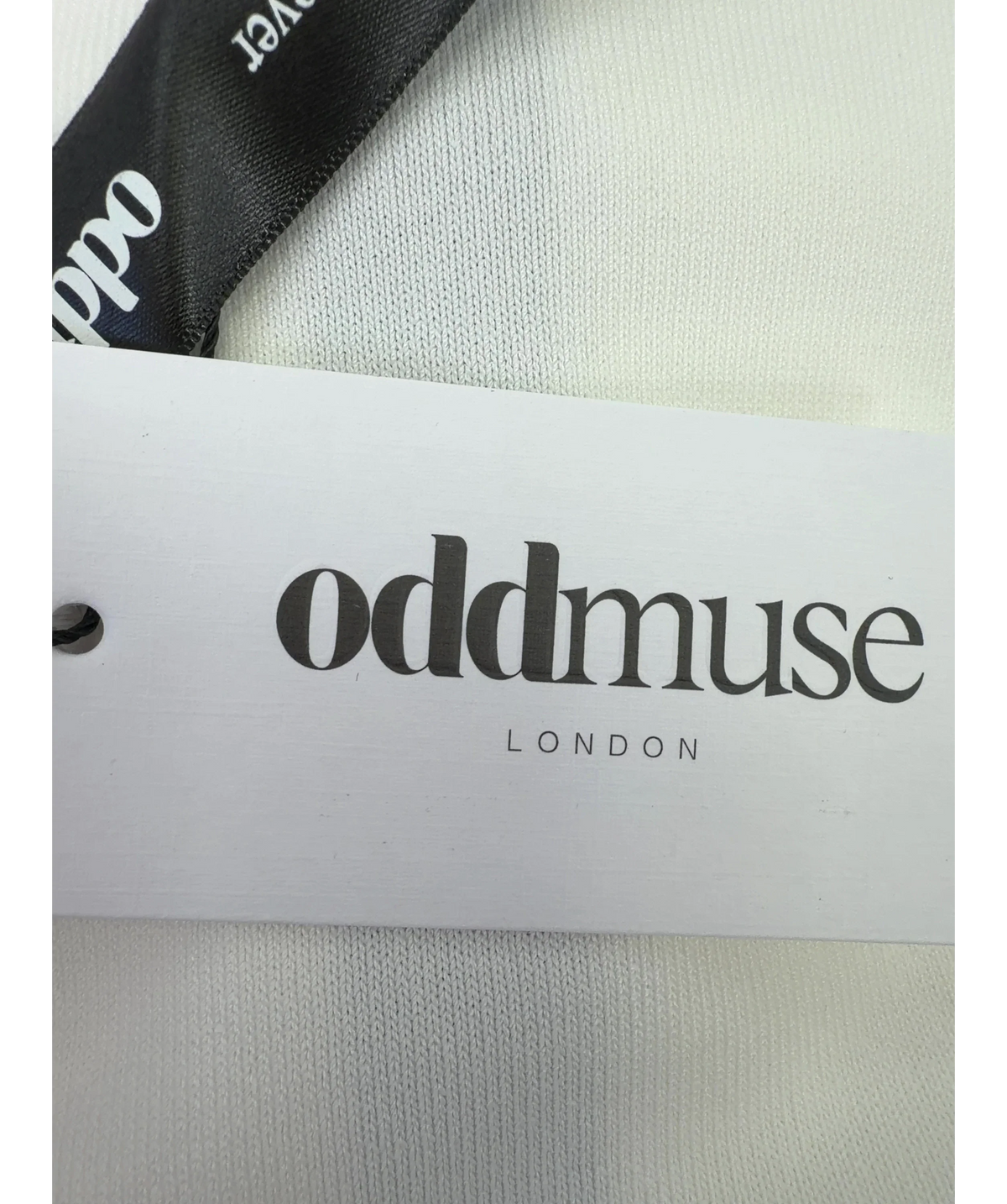 ODD MUSE White Sheer High Neck Maxi Dress, size UK XS — detail