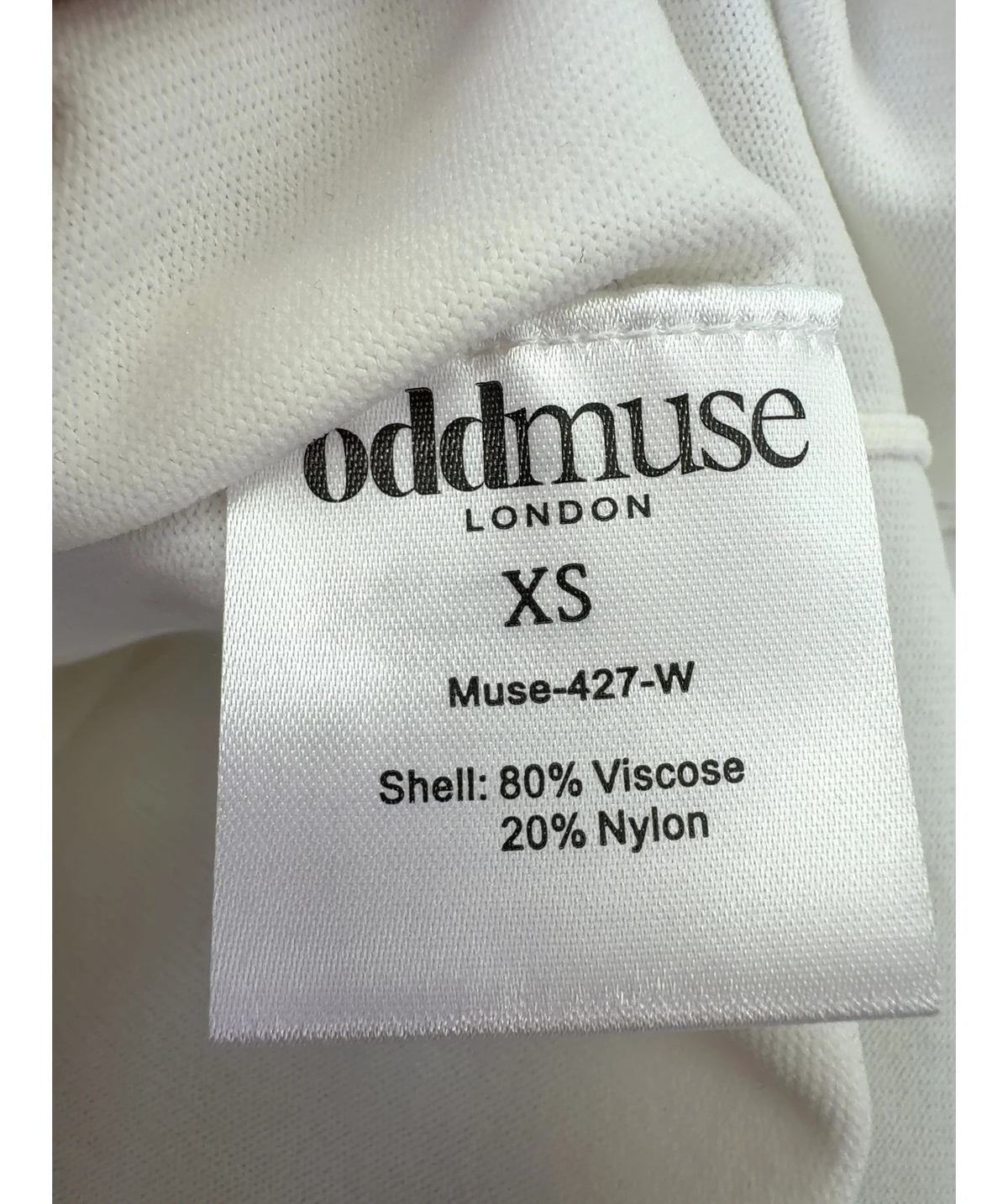 ODD MUSE White Sheer High Neck Maxi Dress, size UK XS — label