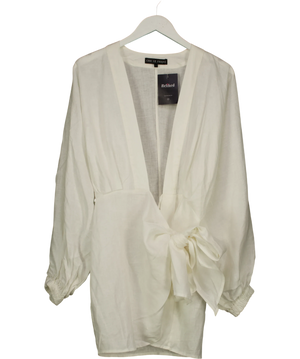 Chic Le Frique Romara linen mini dress - orchid white UK S