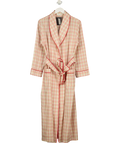 Identity Lingerie Pink Cotton Dressing Gown in Gingham Check, size UK XS/S — front