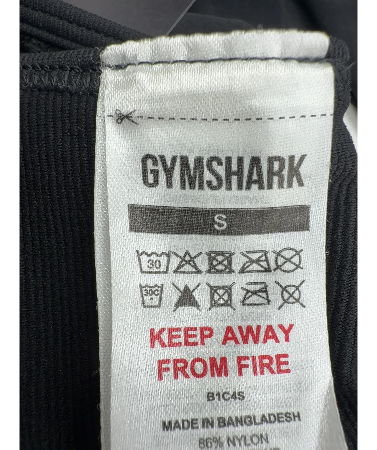 GYMSHARK Black Everyday Seamless All-In-One, size UK S — detail