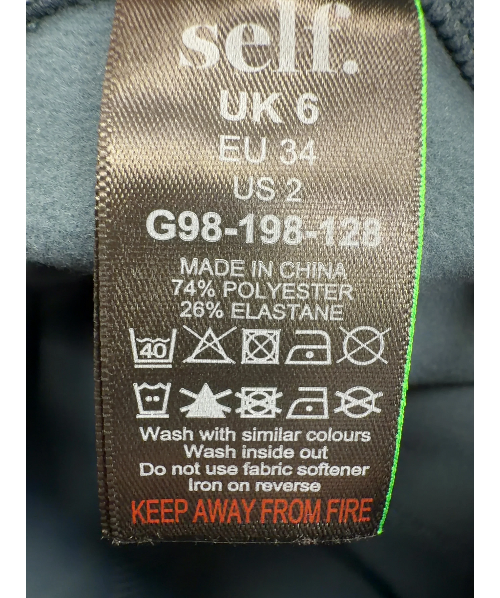 self Blue blue co-ord set, size UK 8 — label