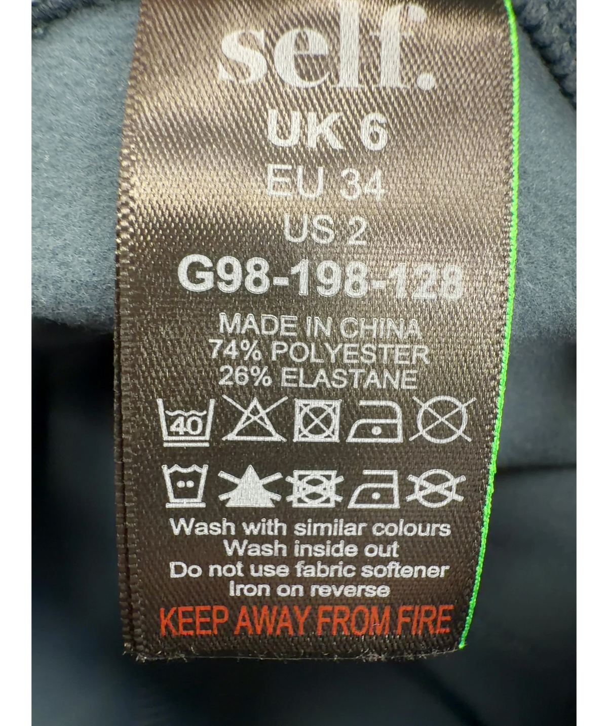 self Blue blue co-ord set, size UK 8 — label