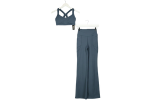 Self Blue 2-piece activewear top & flared leggings Co-Ord Set UK 8