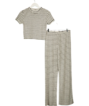 4th & Reckless Cream Horizontal Stripes Co-ord Set UK S