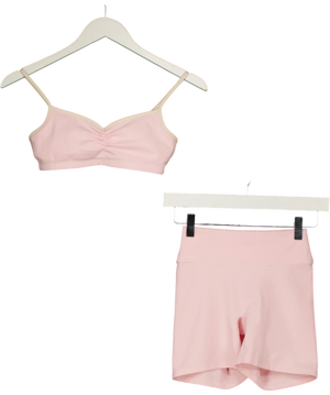 Four Three Seven Pink  2-piece Ruched Activewear Set UK XS