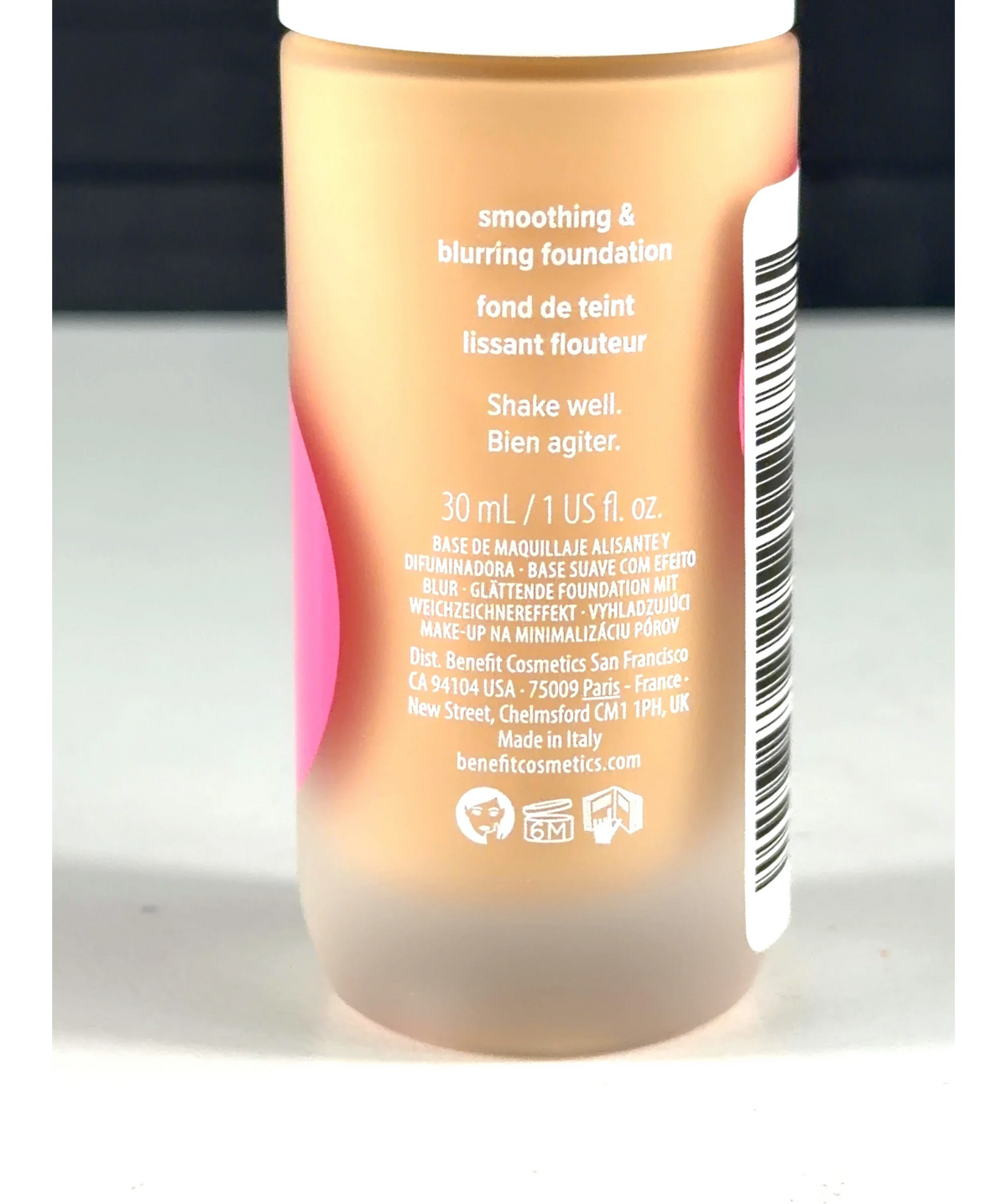 Benefit 10N the POREfessional, size 30ml — care label