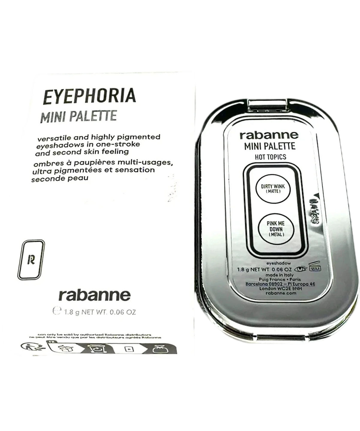 rabanne HOT TOPICS Eyephoria Mini Palette, size 1.8g — back