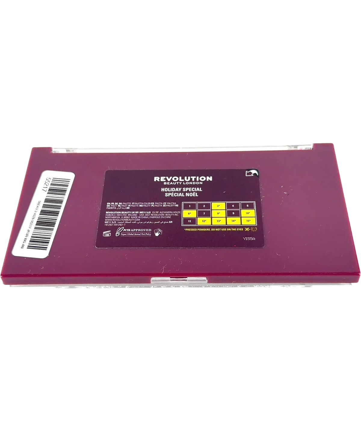 Revolution SPECIAL NOEL Holiday Special (Special Noel) Face Palette, size x 15 shade — back