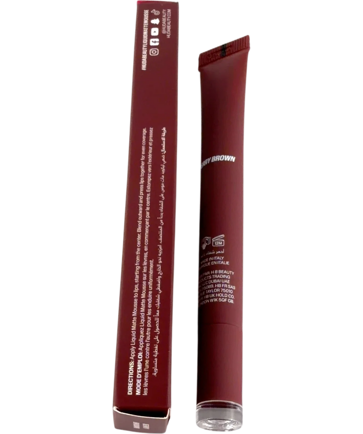 Huda Beauty BERRY BROWN LIQUID MATTE MOUSSE, size 7.5ml — back