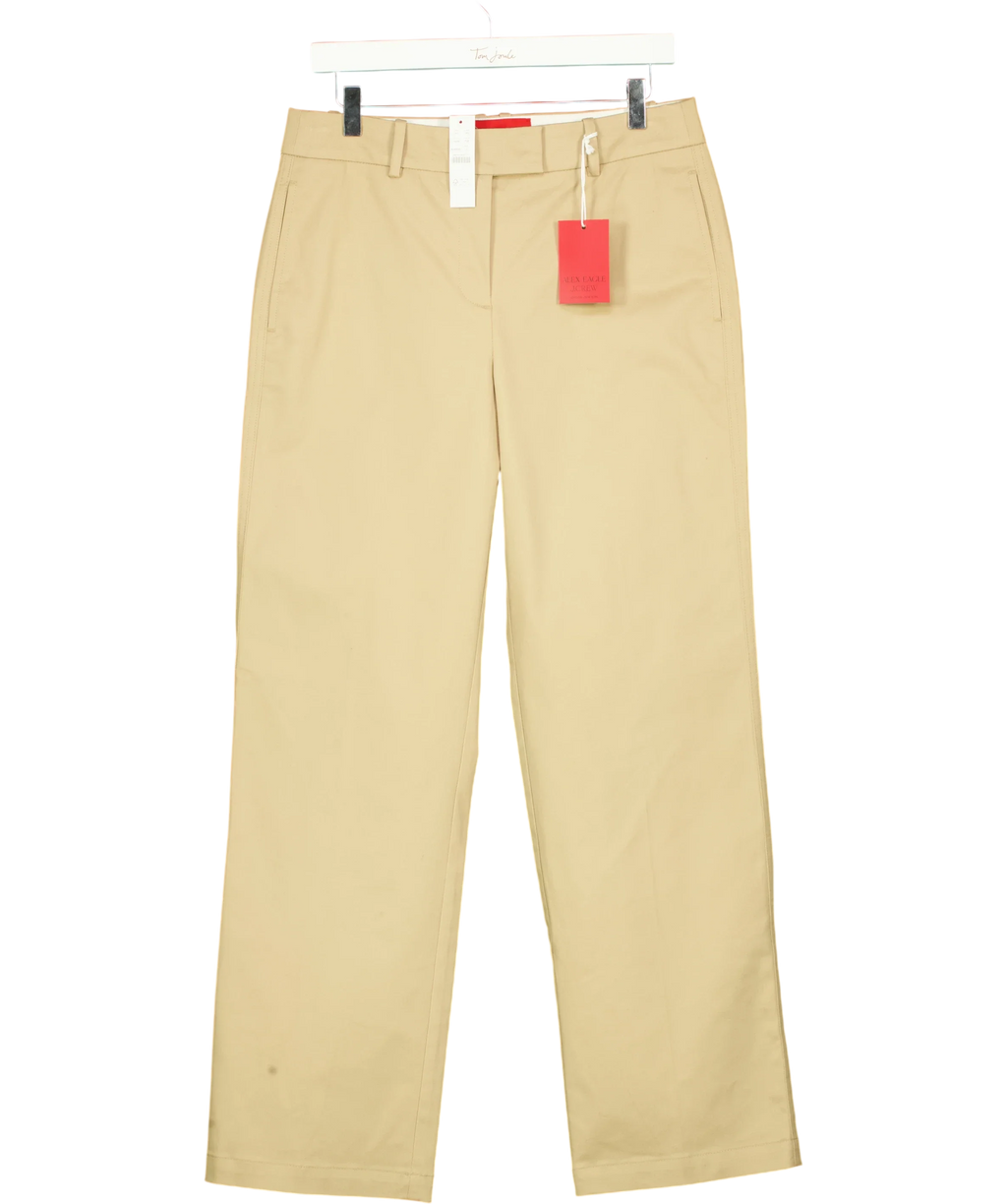 Alex Eagle J.Crew Beige Stretch Chino Trousers, size UK 6 — front
