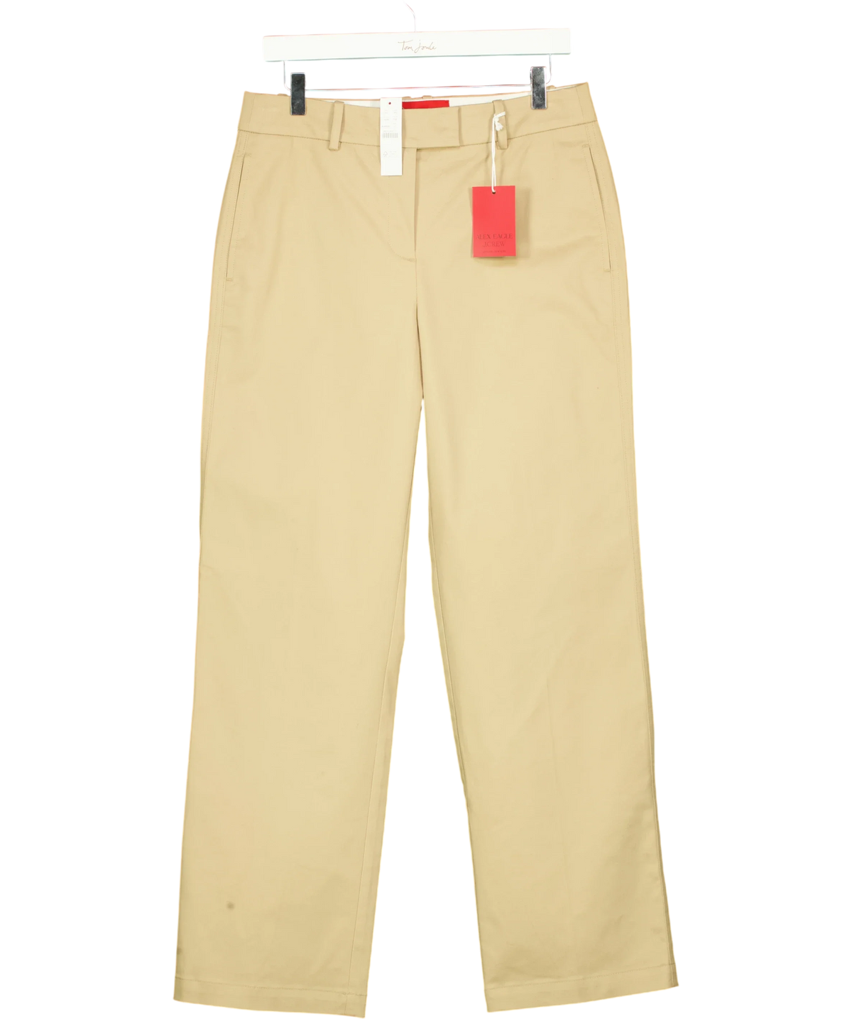 Alex Eagle J.Crew Beige Stretch Chino Trousers, size UK 6 — front