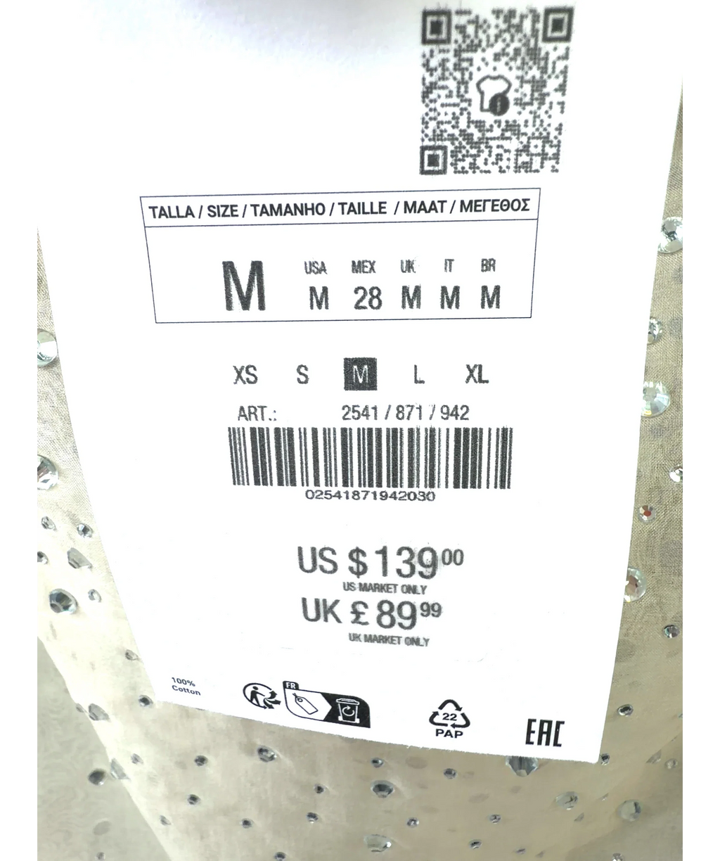 ZARA Cream Colour, size UK M — care label