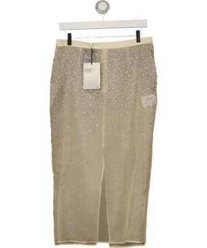 Zara Ltd.Edition Cream Rhinestone Sheer Skirt UK M