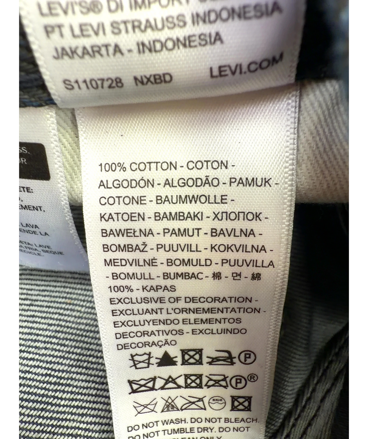 levis Blue Colour, size W29 — label