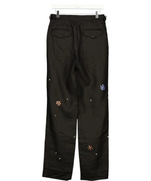 Bode Crystal-Embellished Heavyweight Linen Suiting Trousers Black W28