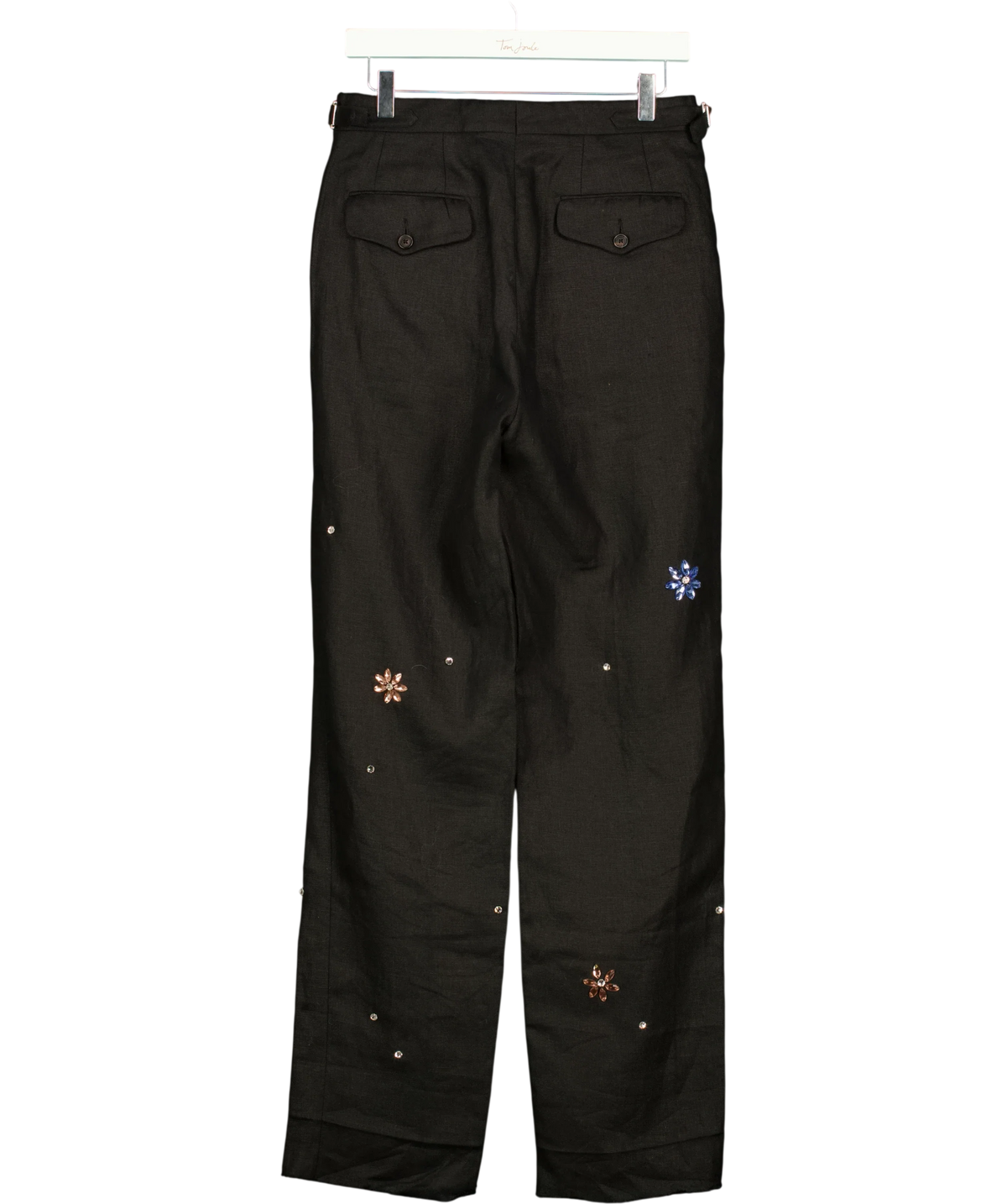 Bode Black Crystal-Embellished / Suiting Trousers, size W28 — front