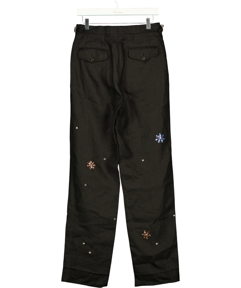 Bode Black Crystal-Embellished / Suiting Trousers, size W28 — back