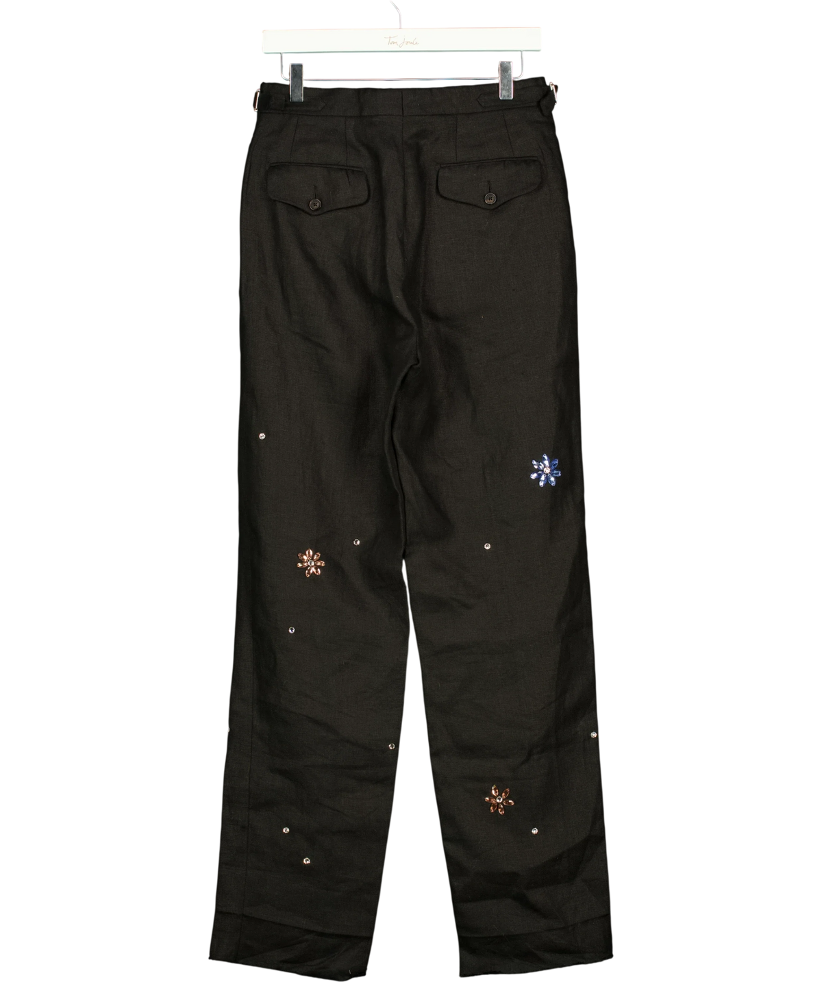 Bode Black Crystal-Embellished / Suiting Trousers, size W28 — back