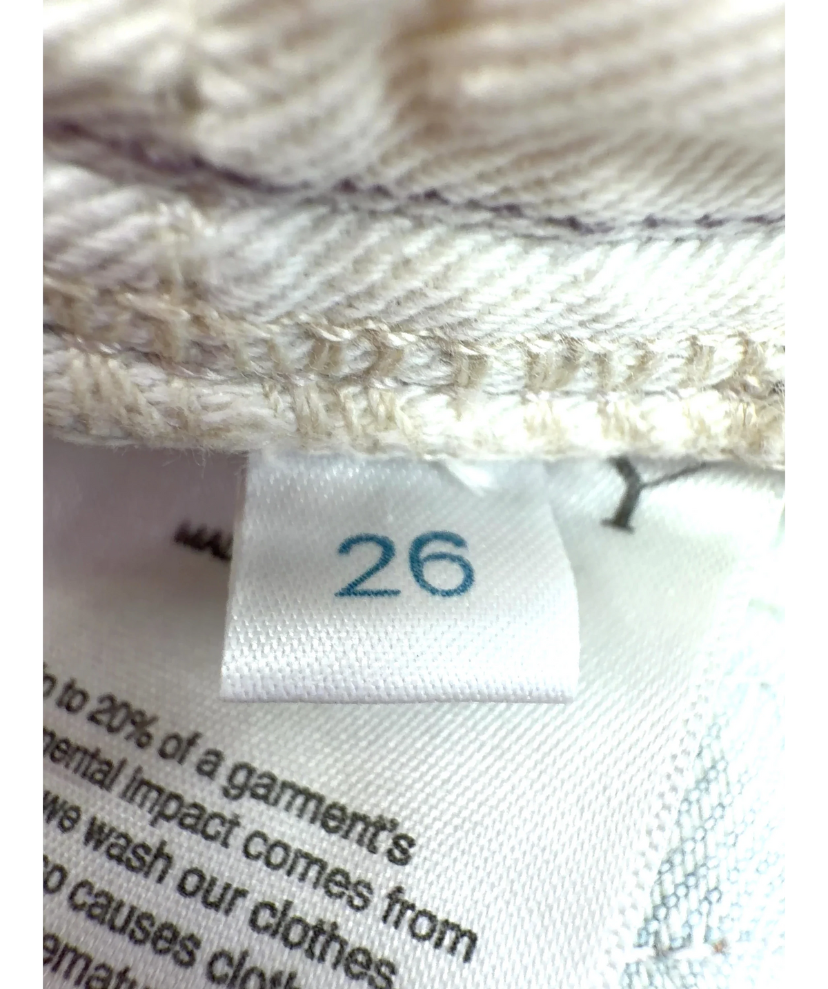 Raey Blue Colour, size W26 — care label