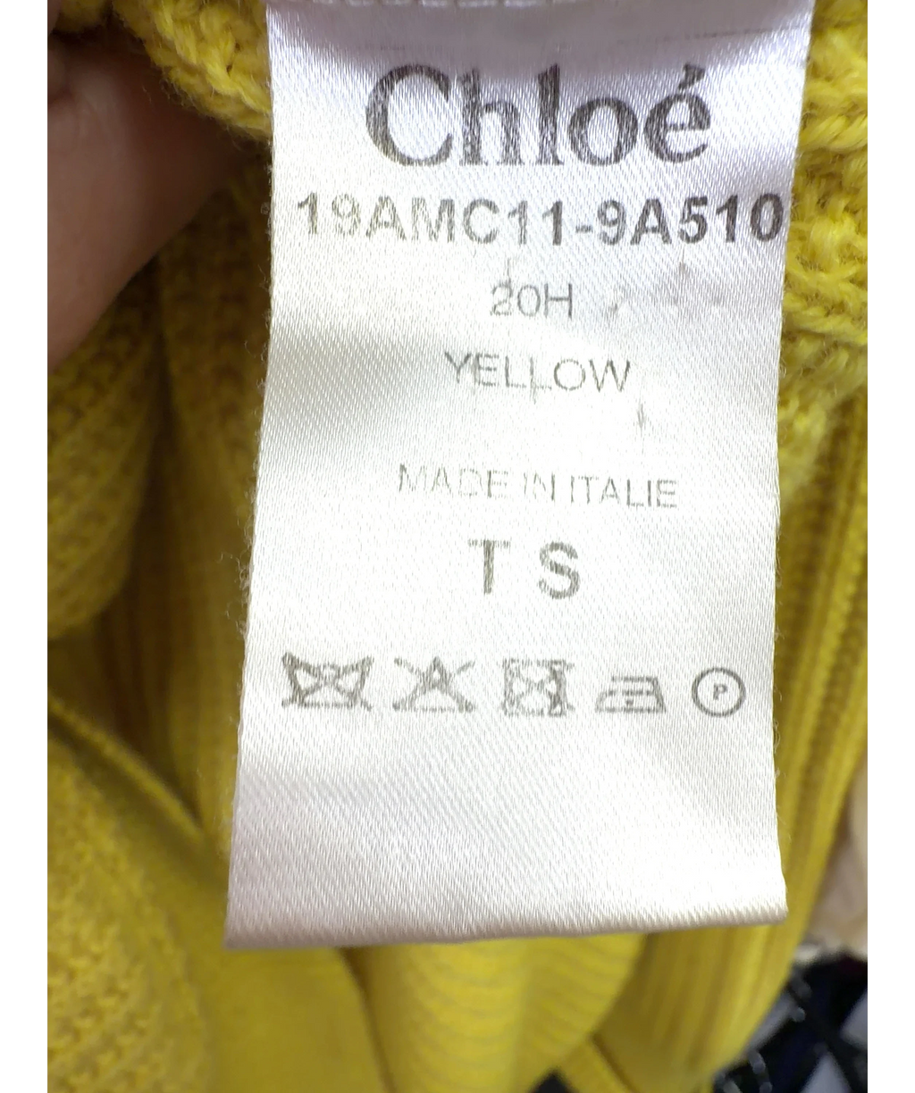 Chloé Yellow Colour, size UK XS — care label