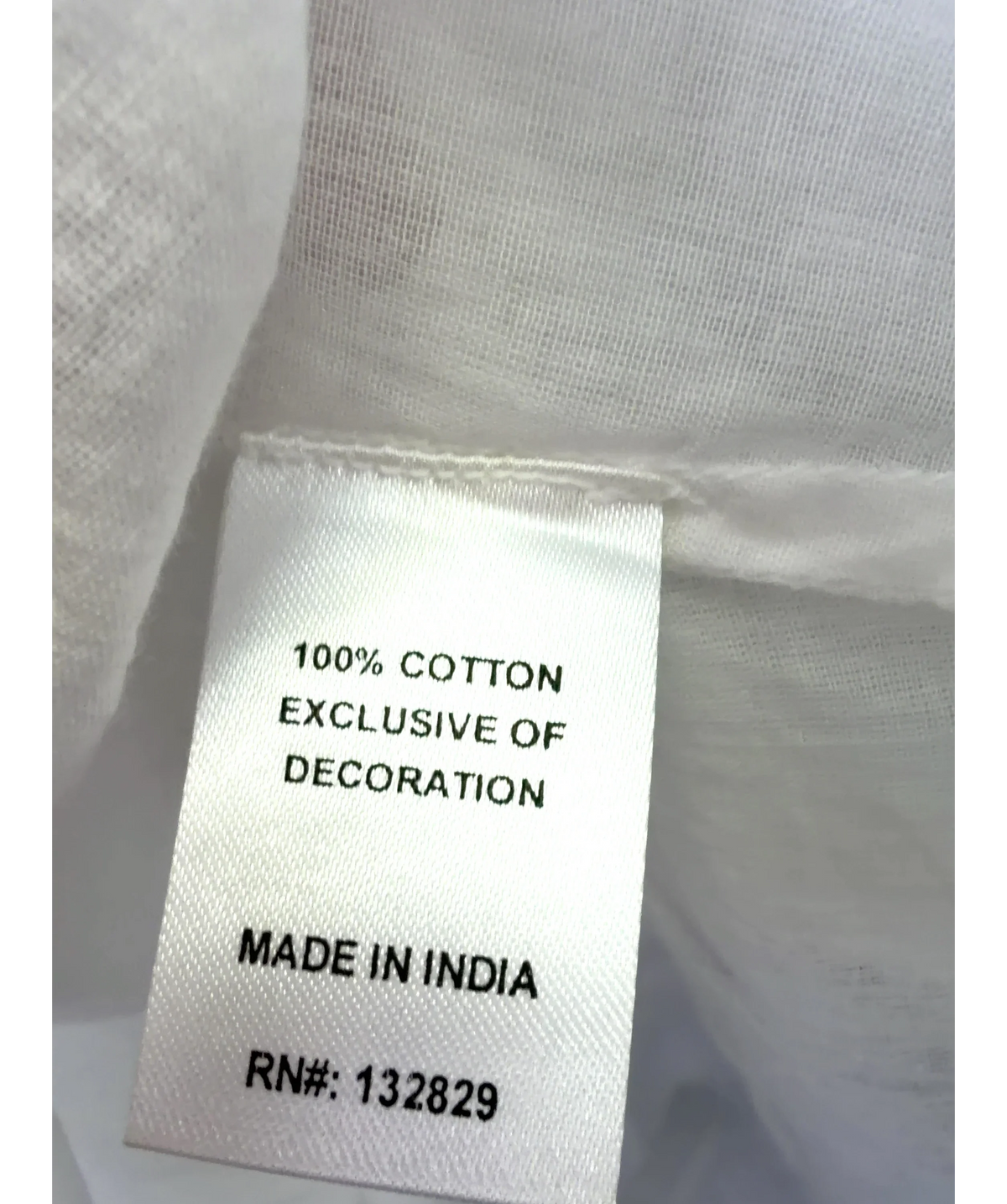LPA White Colour, size UK S — label