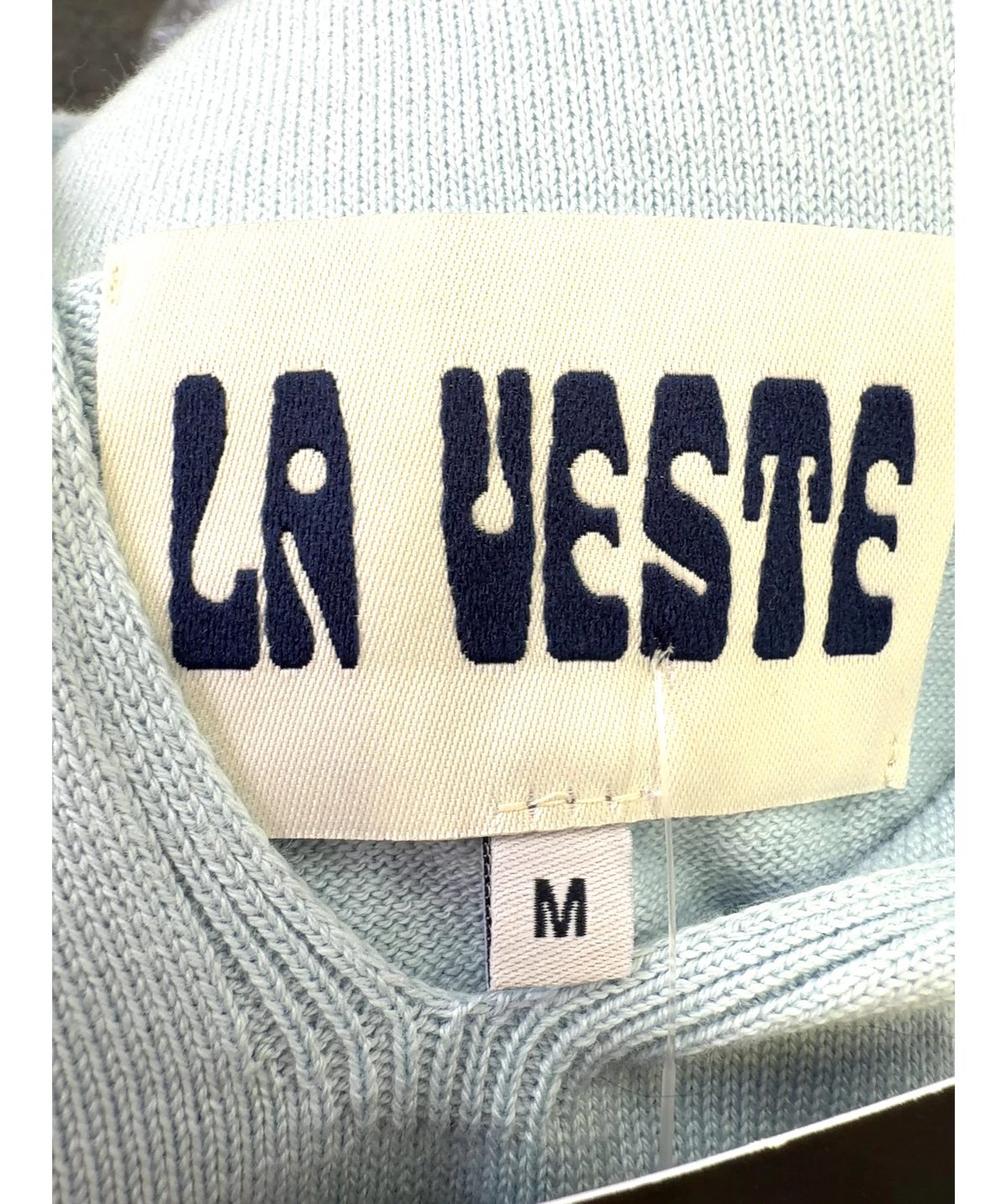 La Veste light blue La Isla Knit Bodysuit, size UK M — detail