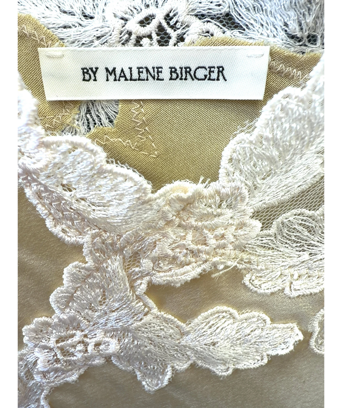 BY MALENE BIRGER Yellow Madeline Camisole, size UK 8 — detail