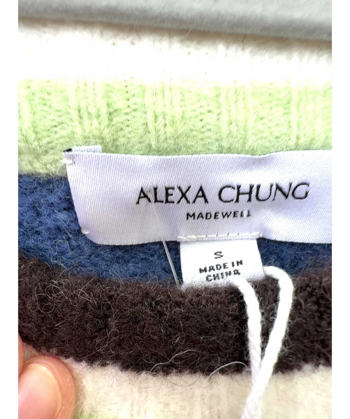 Alexa Chung Multicoloured Millie Striped Sweater in CloudSoft, size UK S — care label