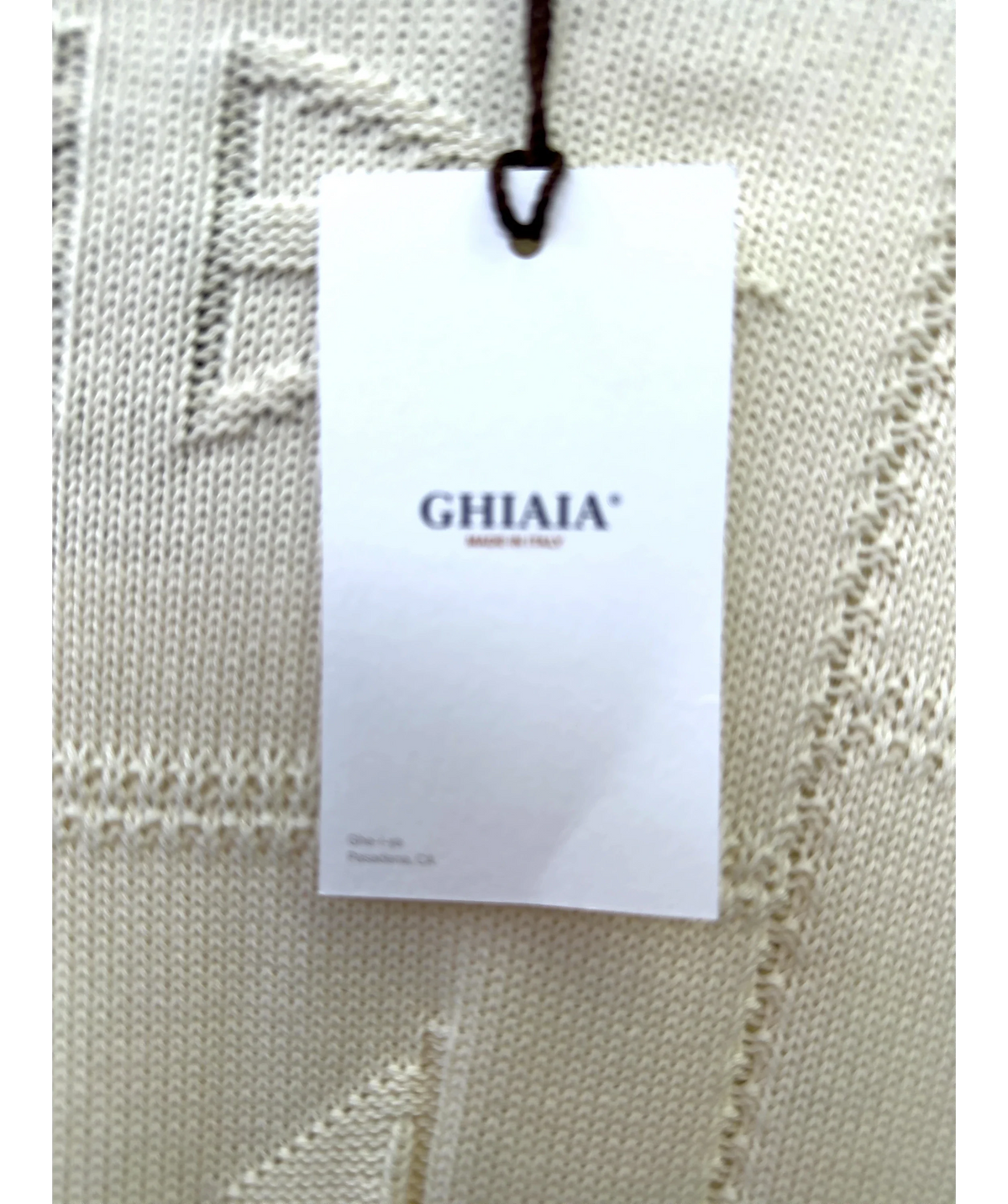 Ghiaia Cream cream crew neck sweater, size UK M — detail