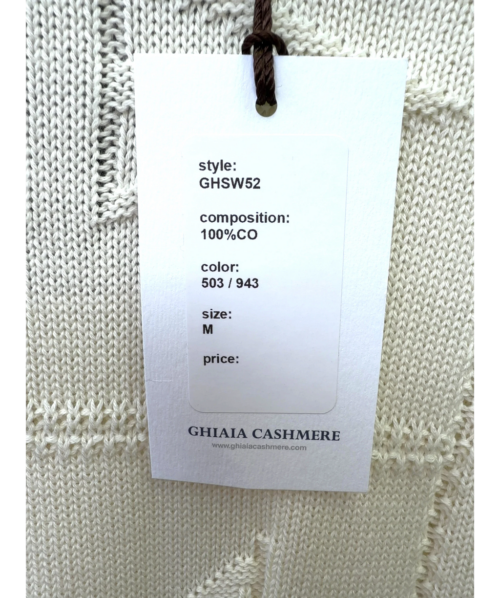 Ghiaia Cream cream crew neck sweater, size UK M — care label