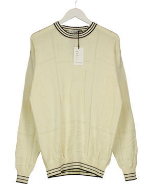 Ghiaia Cashmere "Ghiaia's Cup" Cotton Jacquard Crewneck Jumper  UK M