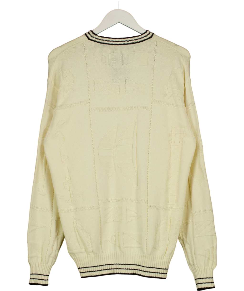 Ghiaia Cream cream crew neck sweater, size UK M — back
