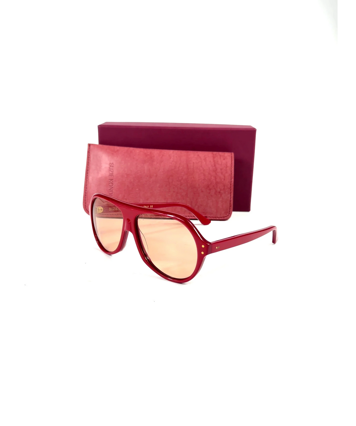 SUZIE KONDI Red Suzet Glasses — label
