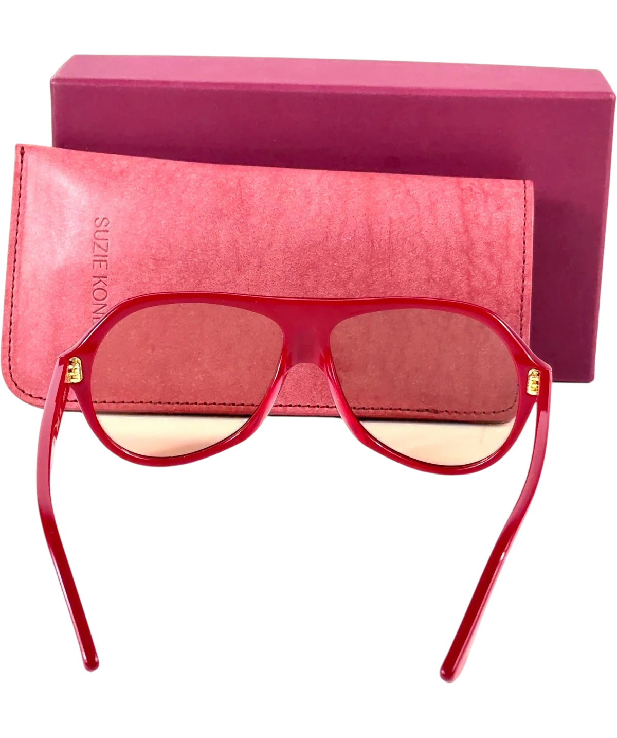 SUZIE KONDI Red Suzet Glasses — fabric detail