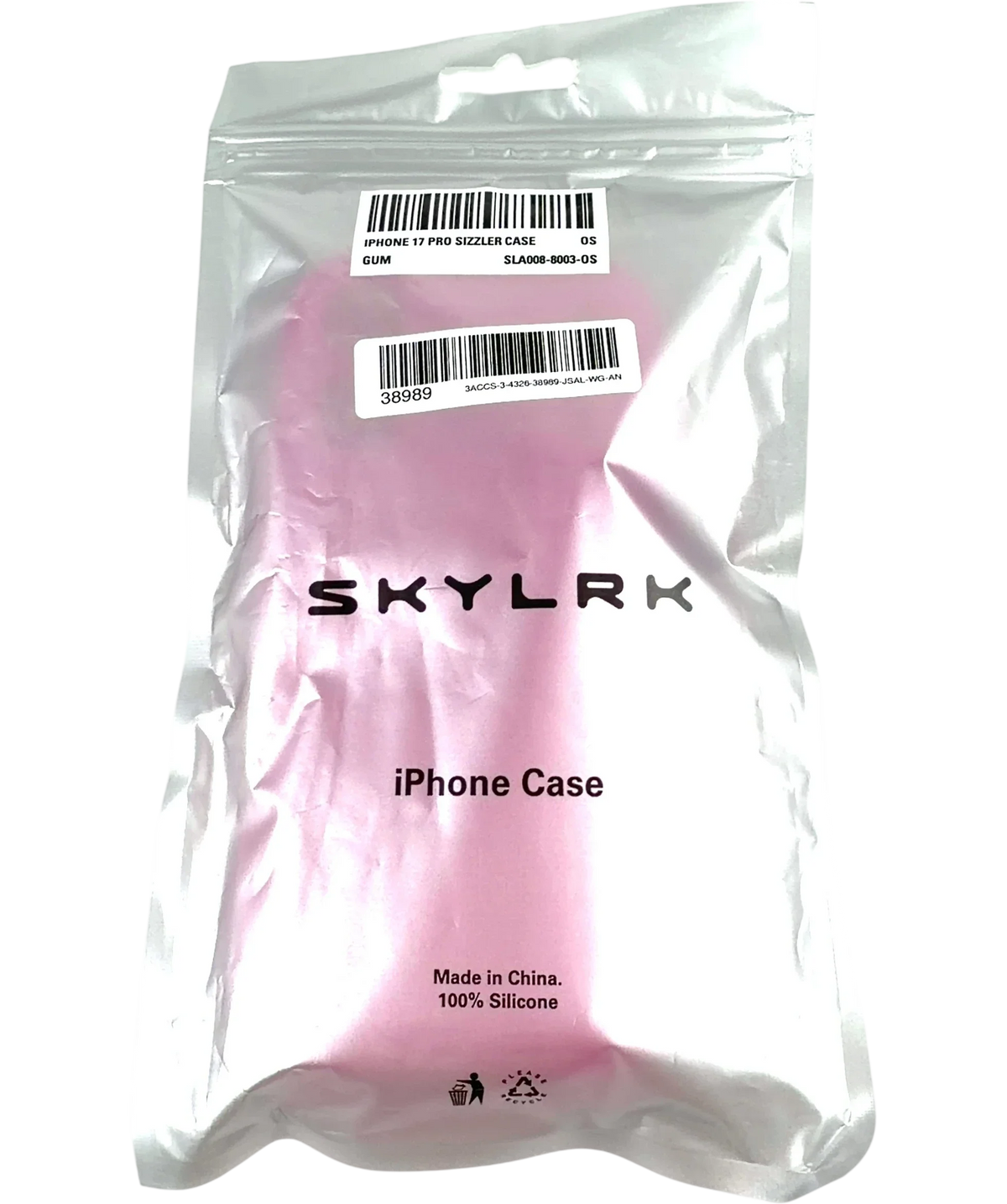 SKYLRK Pink iPhone 17 Pro Sizzler Case — fabric detail